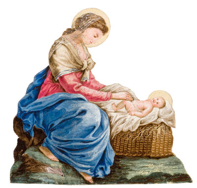 Maria mit Kind, Papierkrippenfiguren
